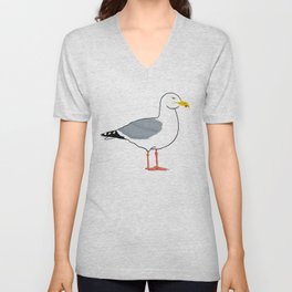 Angry Seagull V Neck T Shirt