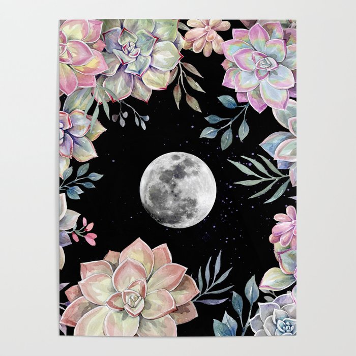 succulent full moon 4 Poster