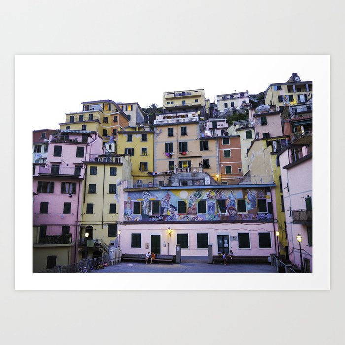 Colourful courtyard of Riomaggiore Art Print