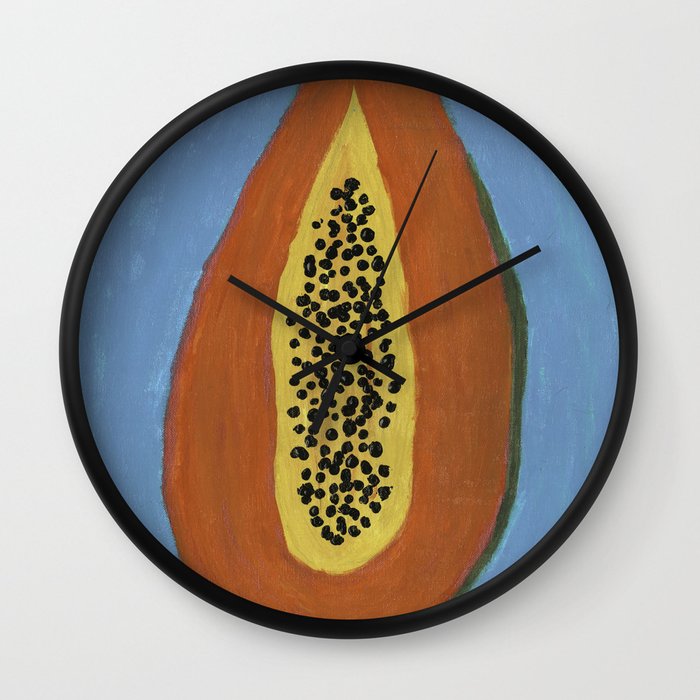 Papaya Poppin Wall Clock
