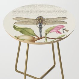 Calligraphic art with Dragonfly and fruit Side Table