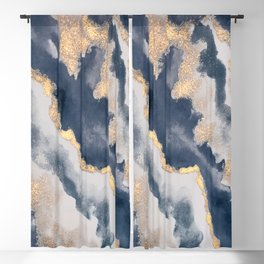 All that Shimmers – Gold + Navy Geode Blackout Curtain