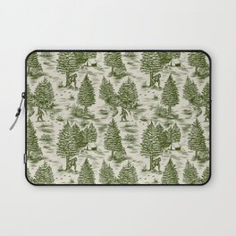 Bigfoot / Sasquatch Toile de Jouy in Forest Green Laptop Sleeve