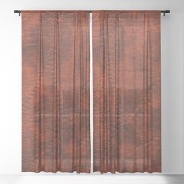 Brown Leather Design Sheer Curtain