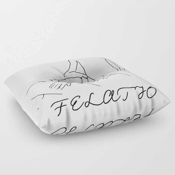 White shop floor pillow