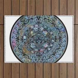 Mayan Calendar Froot Loops Outdoor Rug