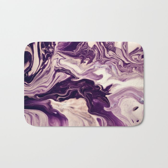 Purple and Cream Marble Bath Mat