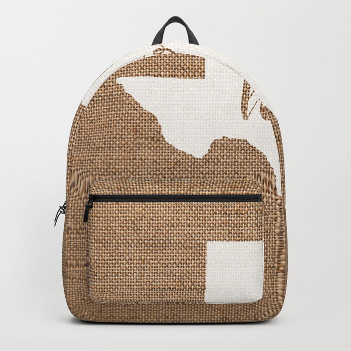 Texas is Home - White on Burlap Backpack