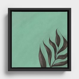 Image of a plant on a mint background Framed Canvas