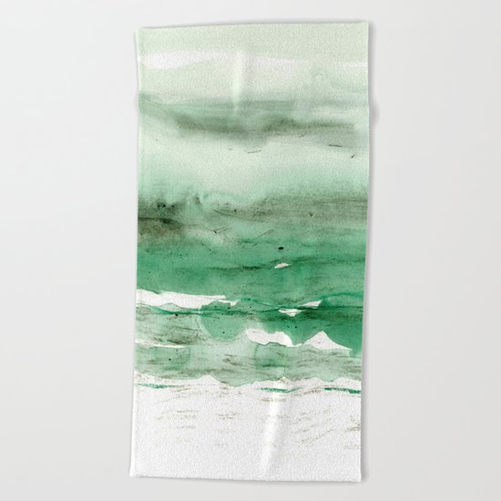 green & grey Beach Towel