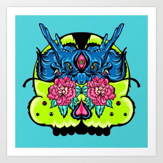 Dragon Skull Art Print
