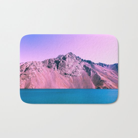 Pastel mountains Bath Mat