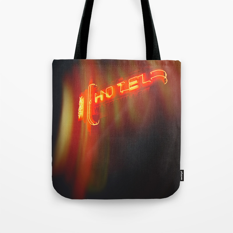 Hotel Red Neon Sign Tote Bag By Light Seeker Society6