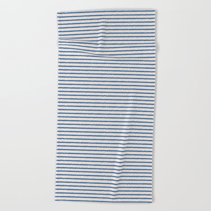 Texture - Sea Blue Stripes Beach Towel