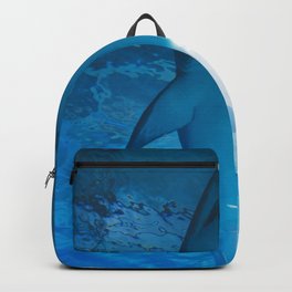 Shark Underwater (Color) Backpack | Seacreature, Ocean, Animal, Fishes, Sharks, Scary, Underwater, Waters, Lake, Blue 