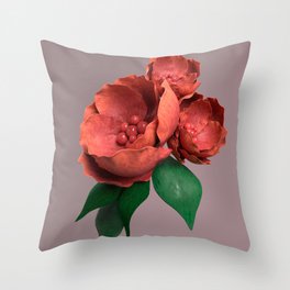 Bouquet of flowers. 3D render Throw Pillow