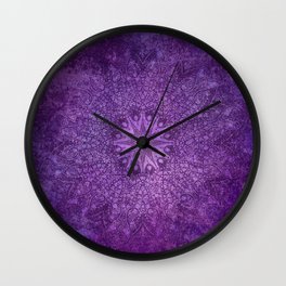 star mandala deep in the dark purple dream Wall Clock