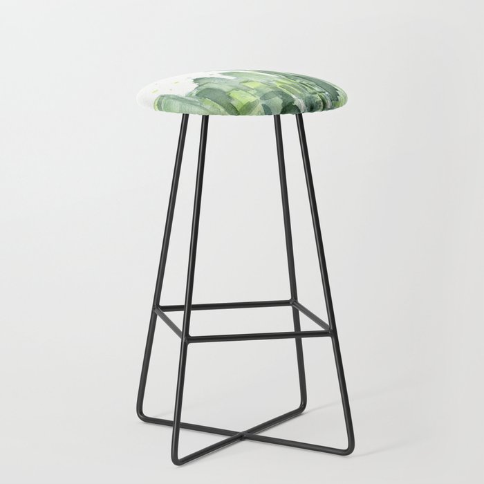 Seattle Watercolor Painting Bar Stool