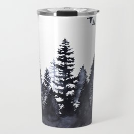 Forest Silhouette Watercolor Travel Mug