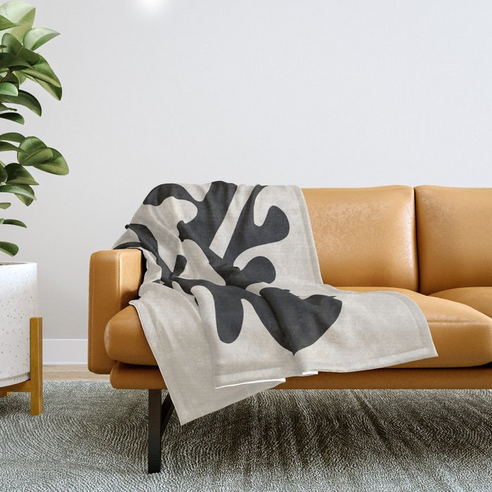 Black coral cut out Throw Blanket