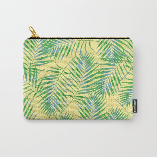 Fern Leaves Yellow Carry-All Pouch