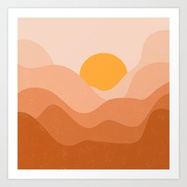 Sunset Mountain Landscape Art Print
