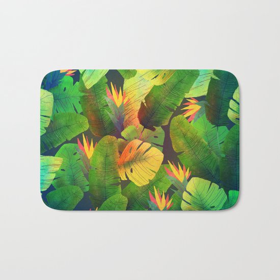 Tropical Leaves Bath Mat