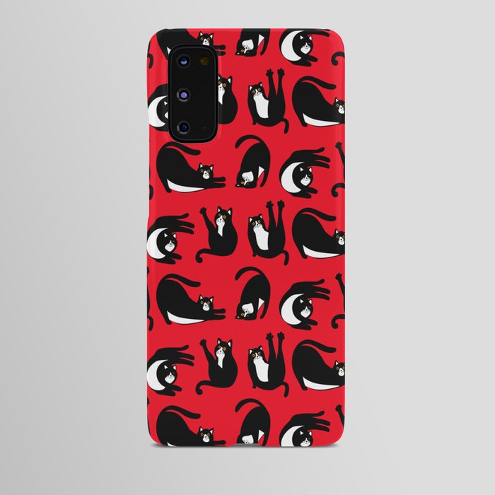 Funny Black Red Cat Fitness Android Case