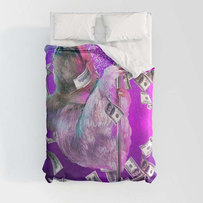 Dancing Pole Strip Sloth Dancer Duvet Cover