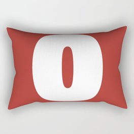 0 (White & Maroon Number) Rectangular Pillow