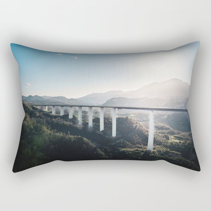 Stunning Bridge in Italian Landscape Rectangular Pillow