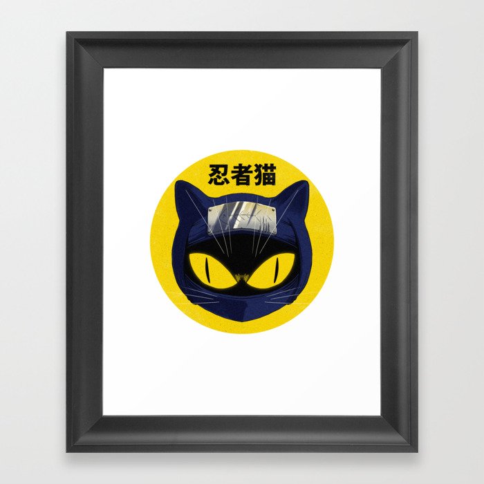 Neko ninja fish clan Framed Art Print