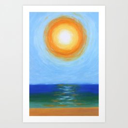 Haitian Sunrise coastal landscape painting by Joseph Stella Art Print