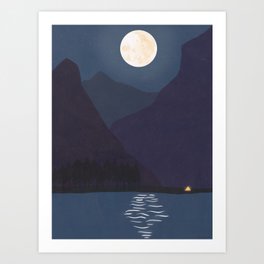 The Mountains At Night Art Print
