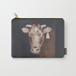 Gold Earring - Cow portrait Carry-All Pouch