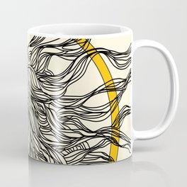 Sun and Moon Coffee Mug | Smile, Drawing, Curated, Star, Woman, Linedrawings, Space, Sky, Sun, Light 