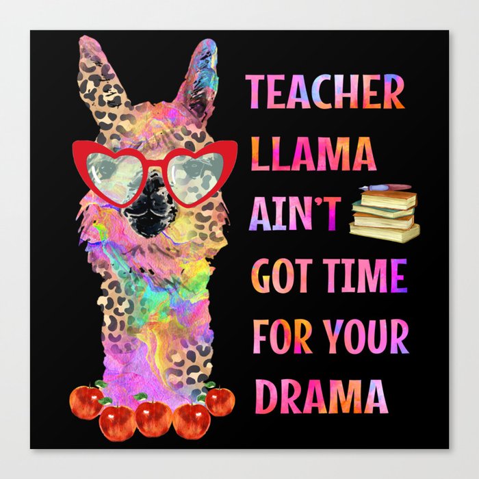 Funny teacher llama graphic design gifts Canvas Print