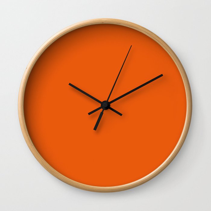 Orange Soda Solid Summer Party Color Wall Clock