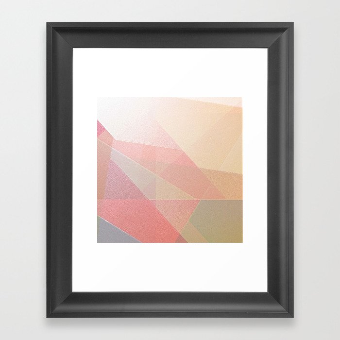 Sunset Mountains - Geometric Abstract Framed Art Print