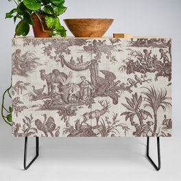 Antique 19th Century Exotic Animals French Tapestry Credenza