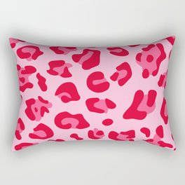 Big Red Strawberry Pink Leopard Spots Rectangular Pillow