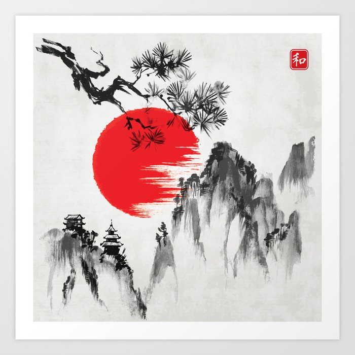 Japanese Landscape V4 Art Print By Barcopolo Society6