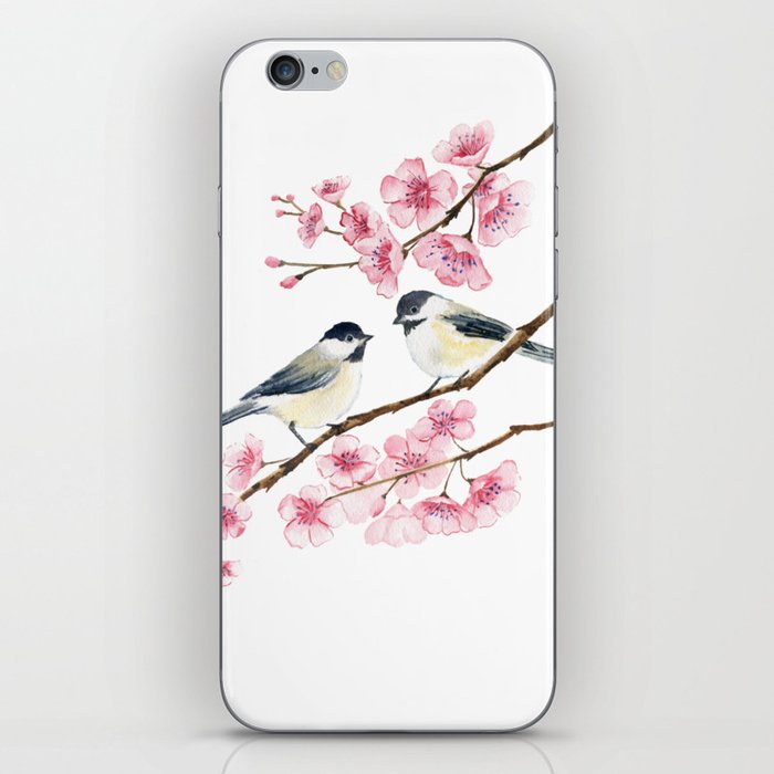 Chickadee and Cherry Blossom  iPhone Skin