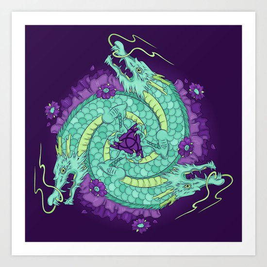Dragon Trinity REMIX Art Print