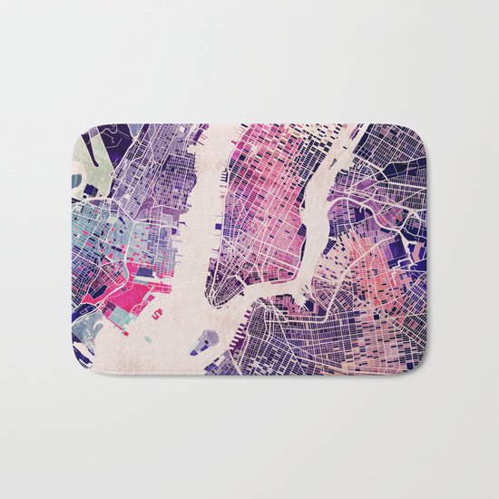 New York Mosaic Map #1 Bath Mat