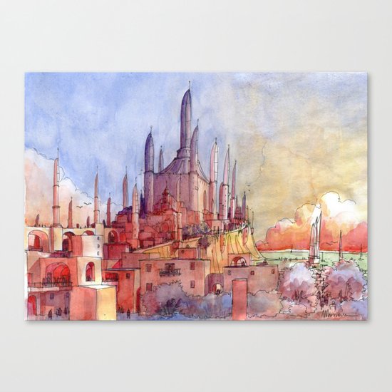 Tempio sul mare Canvas Print