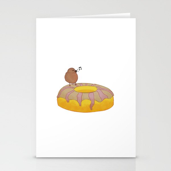 Bird on a Biiig Doughnut Stationery Cards