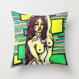 square nude Throw Pillow