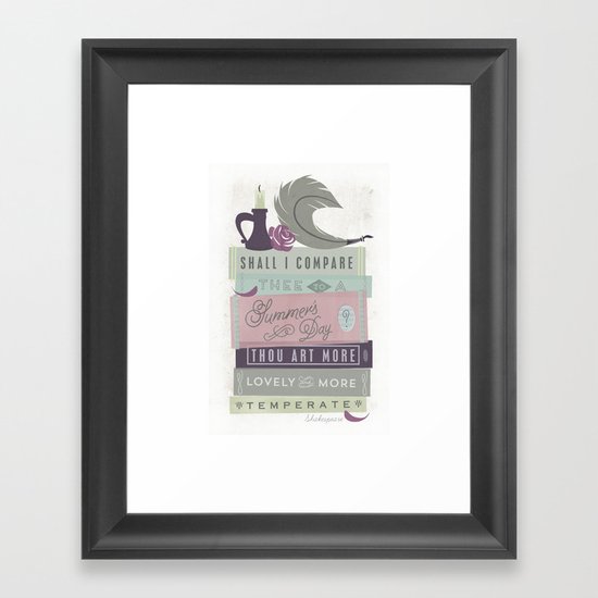 Shakespeare - Shall I Compare Thee Framed Art Print