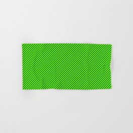 [ Thumbnail: Green & Chartreuse Colored Striped/Lined Pattern Hand & Bath Towel ]